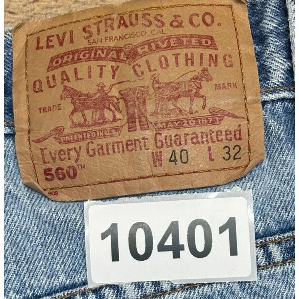 Vintage Levis‎ 560 Jeans Mens 40X32 Blue Distressed Actual 38X31 Loose Baggy Y2K